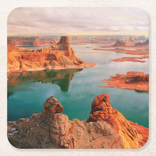 Lake Powell Arizona Square Paper Coaster (Front)