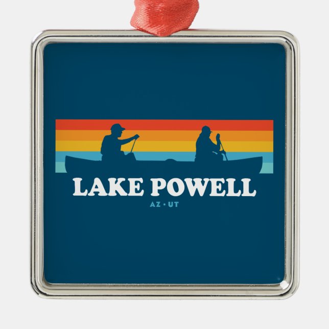 Lake Powell Arizona Utah Canoe Metal Tree Decoration (Front)