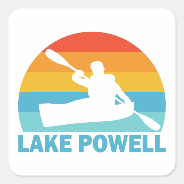 Lake Powell Arizona Utah Kayak Square Sticker (Front)