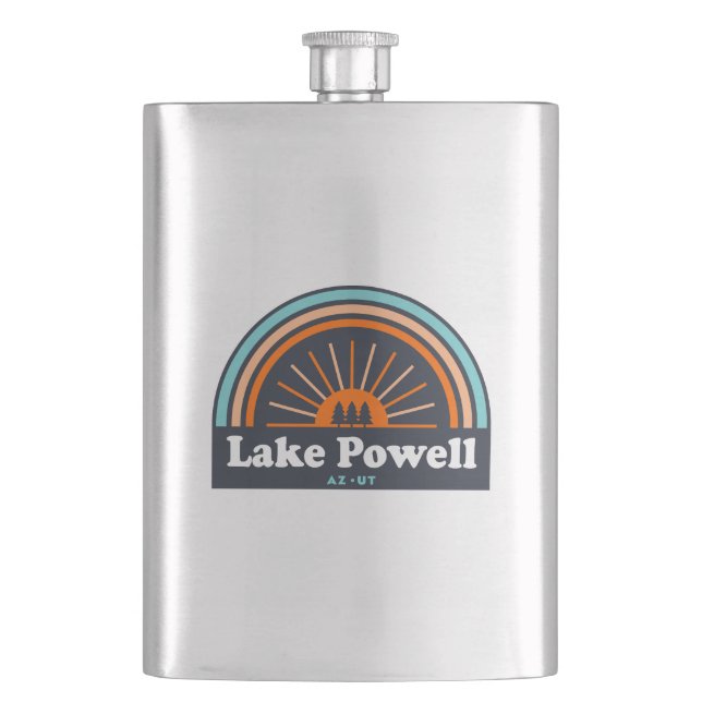 Lake Powell Arizona Utah Rainbow Hip Flask (Front)