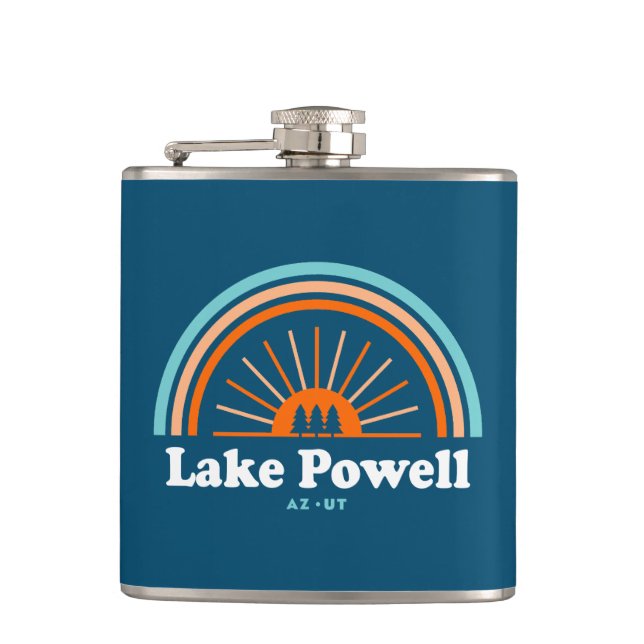 Lake Powell Arizona Utah Rainbow Hip Flask (Front)