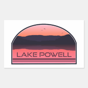 Lake Powell Arizona Utah Red Sunrise Rectangular Sticker