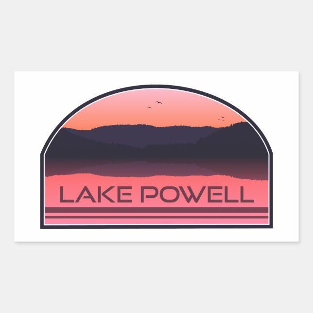 Lake Powell Arizona Utah Red Sunrise Rectangular Sticker (Front)