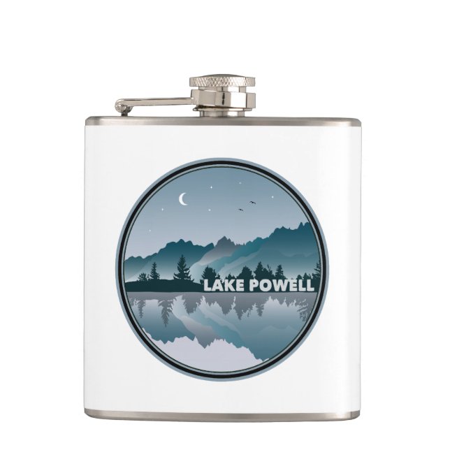 Lake Powell Arizona Utah Reflection Hip Flask (Front)