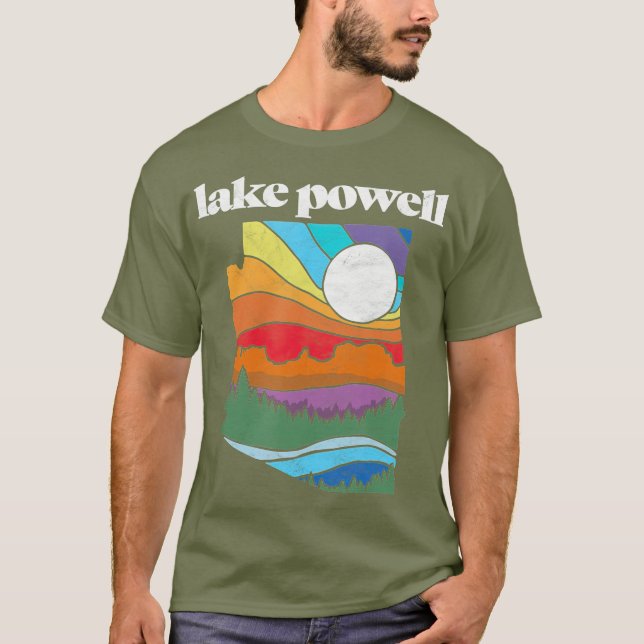 Lake Powell Arizona Vintage Nature Design T-Shirt (Front)