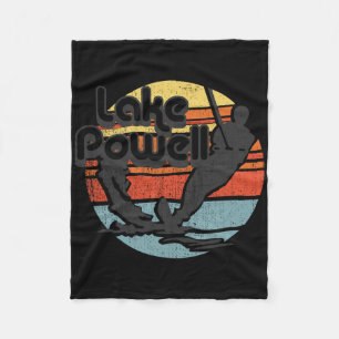 Lake Powell Arizona Water Skiing Retro Vintage Gif Fleece Blanket