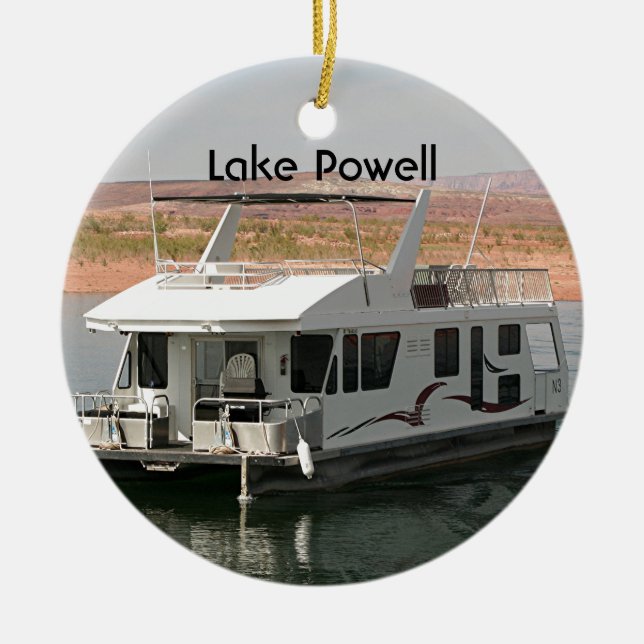 Lake Powell: Houseboat, Arizona, USA 5 Ceramic Tree Decoration (Front)