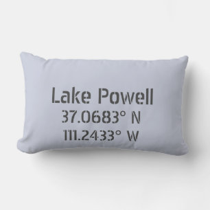 Lake Powell Latitude Longitude Lumbar Cushion