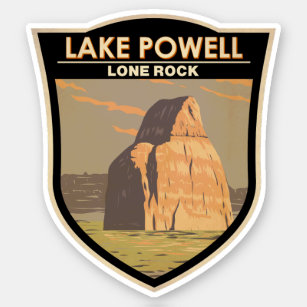 Lake Powell Lone Rock Travel Art Vintage