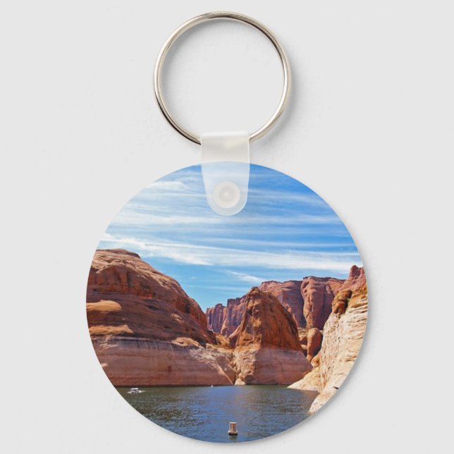 Lake Powell Page Arizona Water Reservoir Landscape Key Ring (Front)