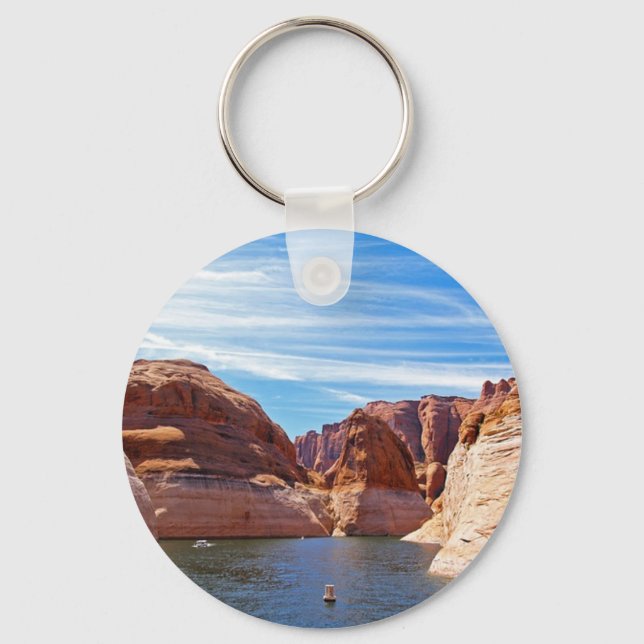 Lake Powell Page Arizona Water Reservoir Landscape Key Ring (Front)