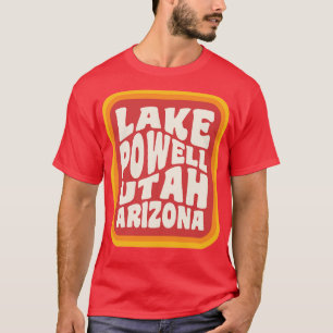 Lake Powell Utah Arizona Typography Badge Hiking T-Shirt