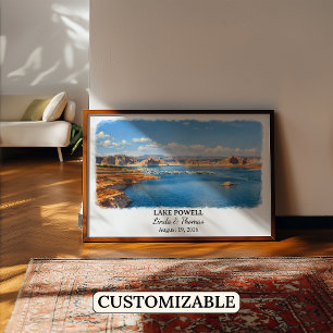 Lake Powell Utah Poster, Watercolor, Custom Poster