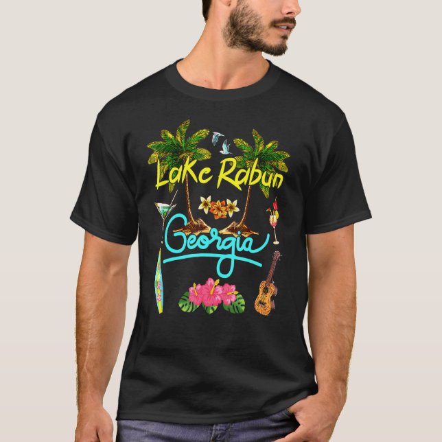 Lake Rabun Georgia Beach Summer Palm Surf Sun Set  T-Shirt (Front)
