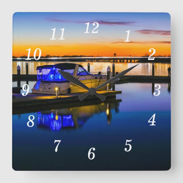 Lake Ray Hubbard Rockwall TX Sunset Wall Clock (Front)