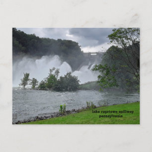 lake raystown spillway pennsylvania postcard