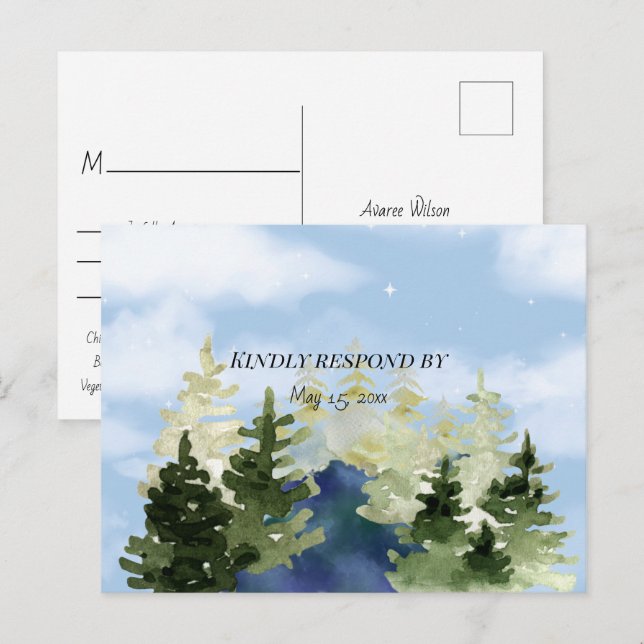 Lake Resort Wedding In the Mountains  Postcard (Front/Back)