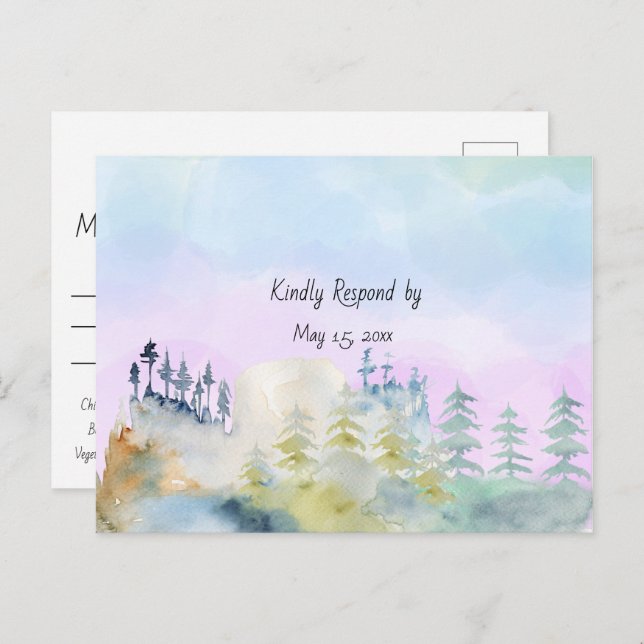 Lake Resort Wedding In the Mountains  Postcard (Front/Back)