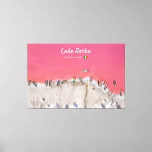 Lake Retba, Senegal - Pink Lake Boats Canvas Print