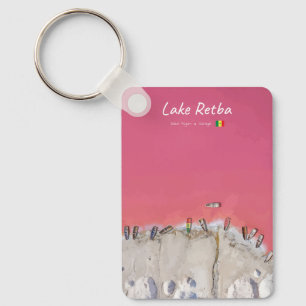 Lake Retba, Senegal - Pink Lake Boats Classic Key Ring