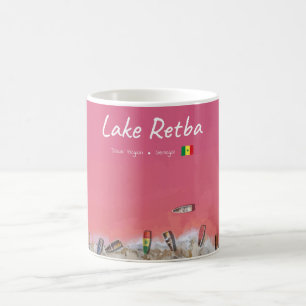 Lake Retba, Senegal - Pink Lake Boats Coffee Mug