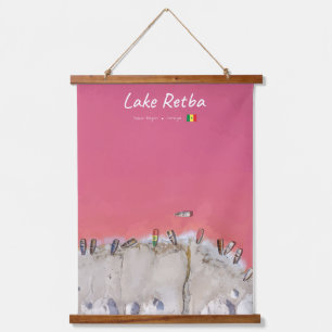 Lake Retba, Senegal - Pink Lake Boats Hanging Tapestry