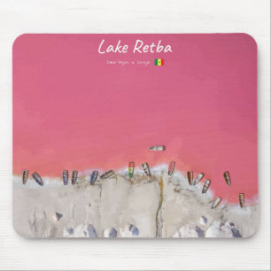 Lake Retba, Senegal - Pink Lake Boats Mouse Mat