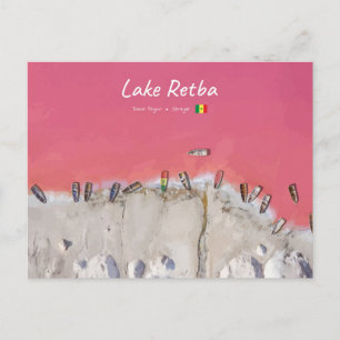 Lake Retba, Senegal - Pink Lake Boats Postcard
