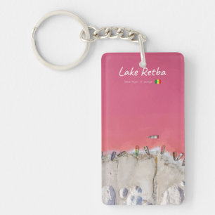 Lake Retba, Senegal - Pink Lake Boats Slim Key Ring