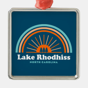 Lake Rhodhiss North Carolina Rainbow Metal Tree Decoration