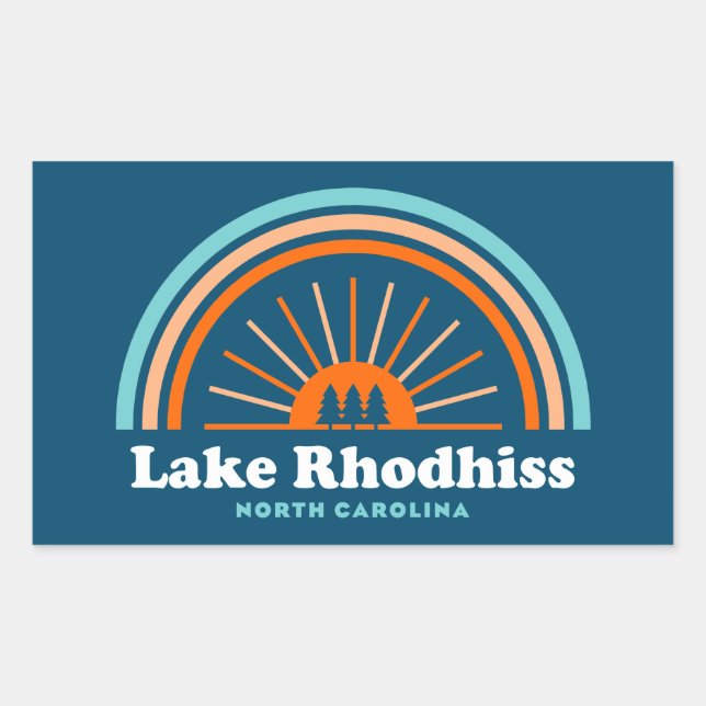 Lake Rhodhiss North Carolina Rainbow Rectangular Sticker (Front)
