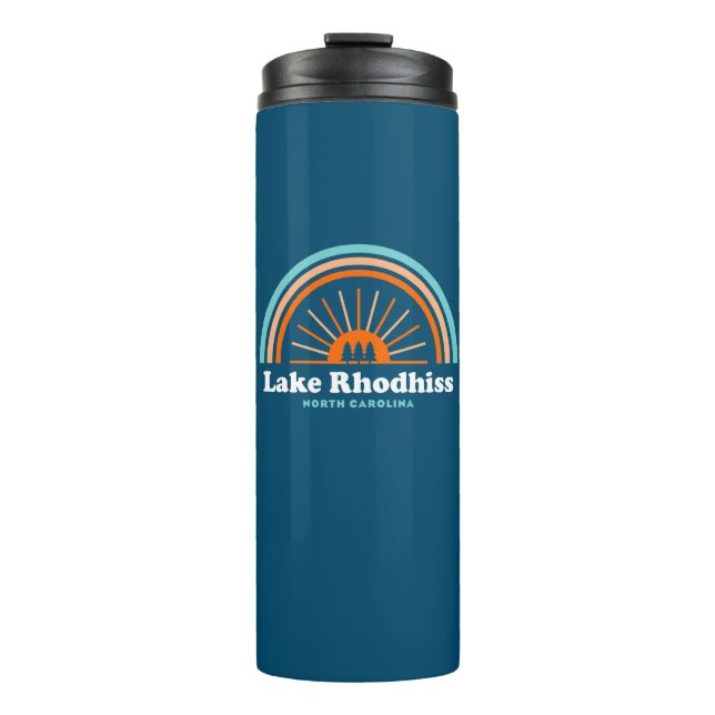 Lake Rhodhiss North Carolina Rainbow Thermal Tumbler (Front)