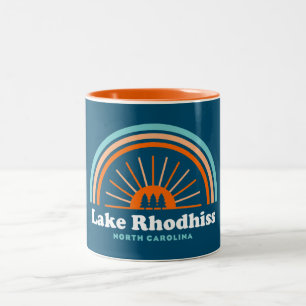 Lake Rhodhiss North Carolina Rainbow Two-Tone Coffee Mug