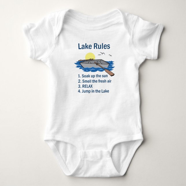 Lake Rules Baby Bodysuit (Front)
