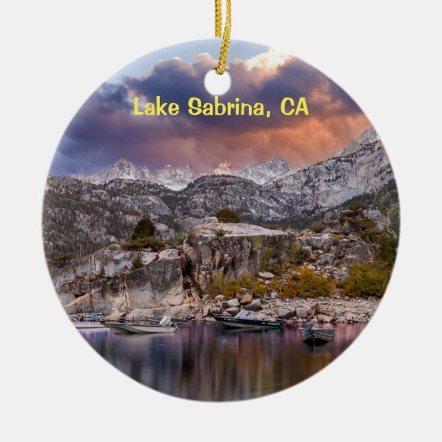 Lake Sabrina, California Ceramic Tree Decoration (Front)