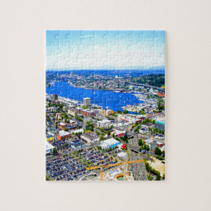lake sailing landscape seattle downtown seattle jigsaw puzzle
