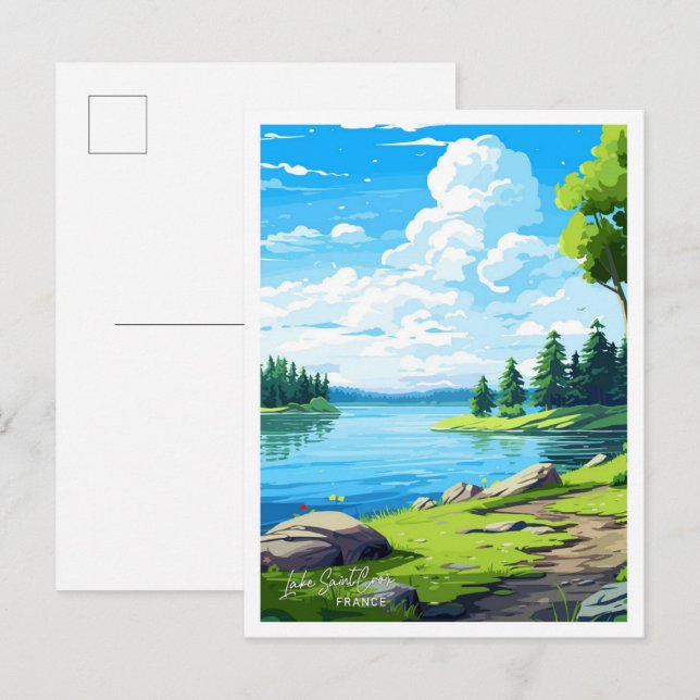 Lake Saint Croix France Vintage illustration Postcard (Front/Back)