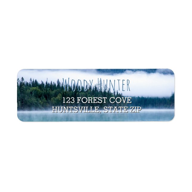 Lake Scene Pine Trees | Rustic Nature Photo Blue (Front)