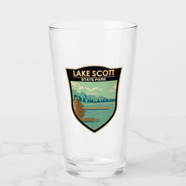 Lake Scott State Park Kansas Badge Glass (Front)