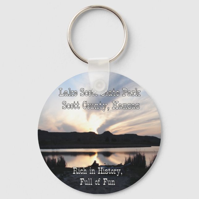 Lake Scott Sunset Key Ring (Front)