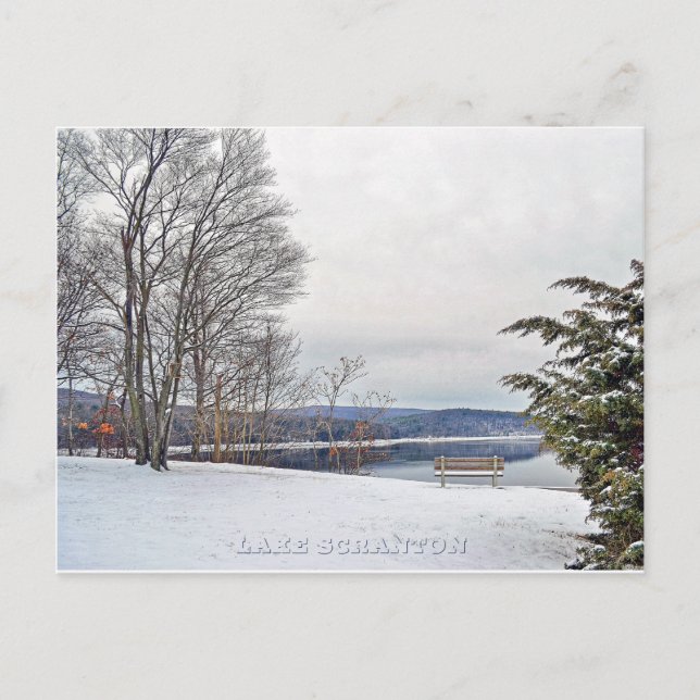 Lake Scranton Postcard Scranton PA-Winter (Front)