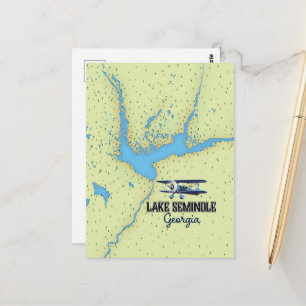 Lake Seminole Georgia Map poster Acrylic Print Postcard