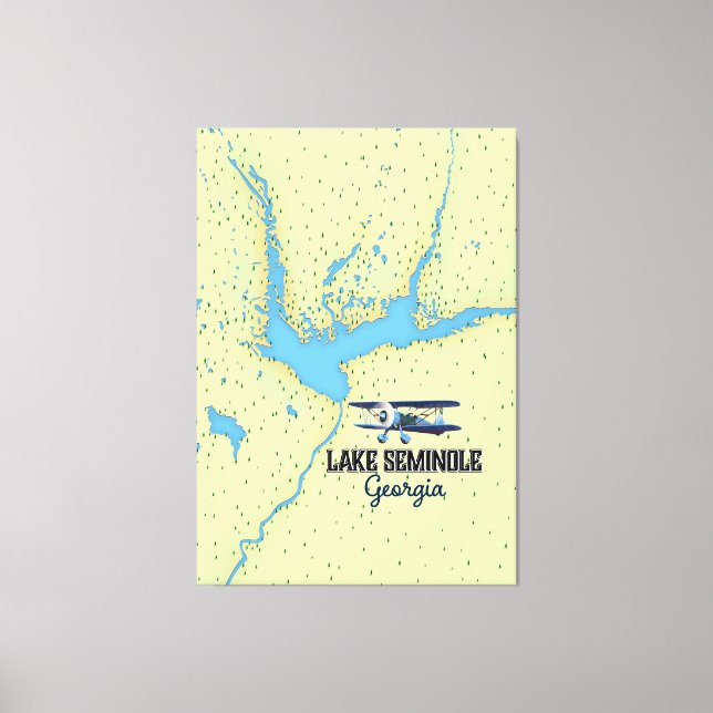 Lake Seminole Georgia Map poster Canvas Print (Front)
