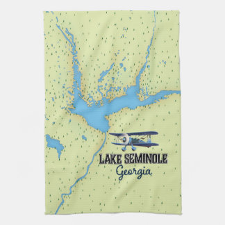 Lake Seminole Georgia Map poster Tea Towel