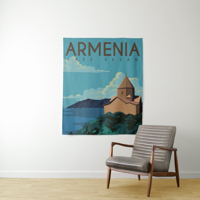 Lake Sevan Armenia Tapestry (In Situ)