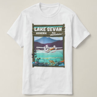 Lake Sevan Armenia vintage style travel poster T-Shirt