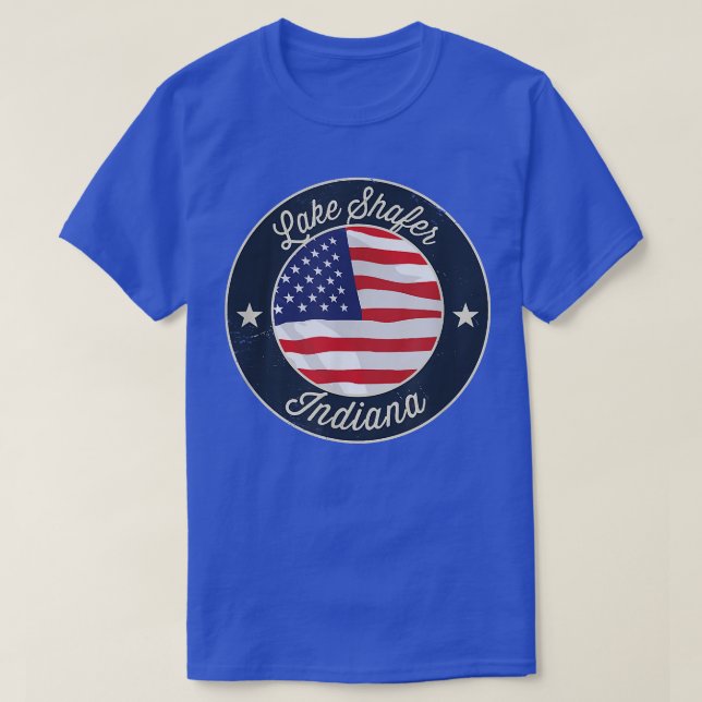 Lake Shafer - Patriotic Indiana Souvenir T-Shirt (Design Front)