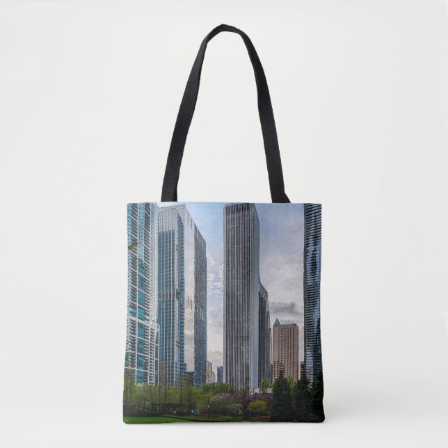 Lake Shore Park Painterly Tote Bag (Front)