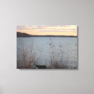 Lake Shore Sunset Canvas - 4 Panel