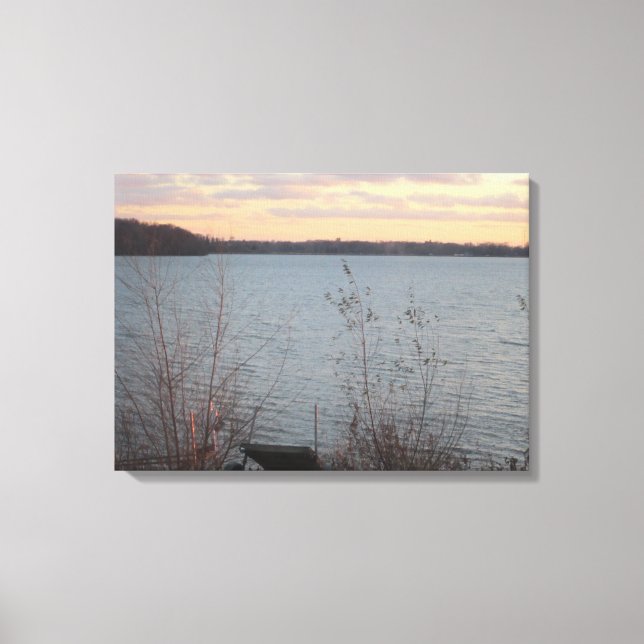 Lake Shore Sunset Canvas - 4 Panel Print (Front)